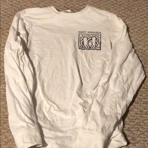 White Long Sleeve Keith Haring Shirt
